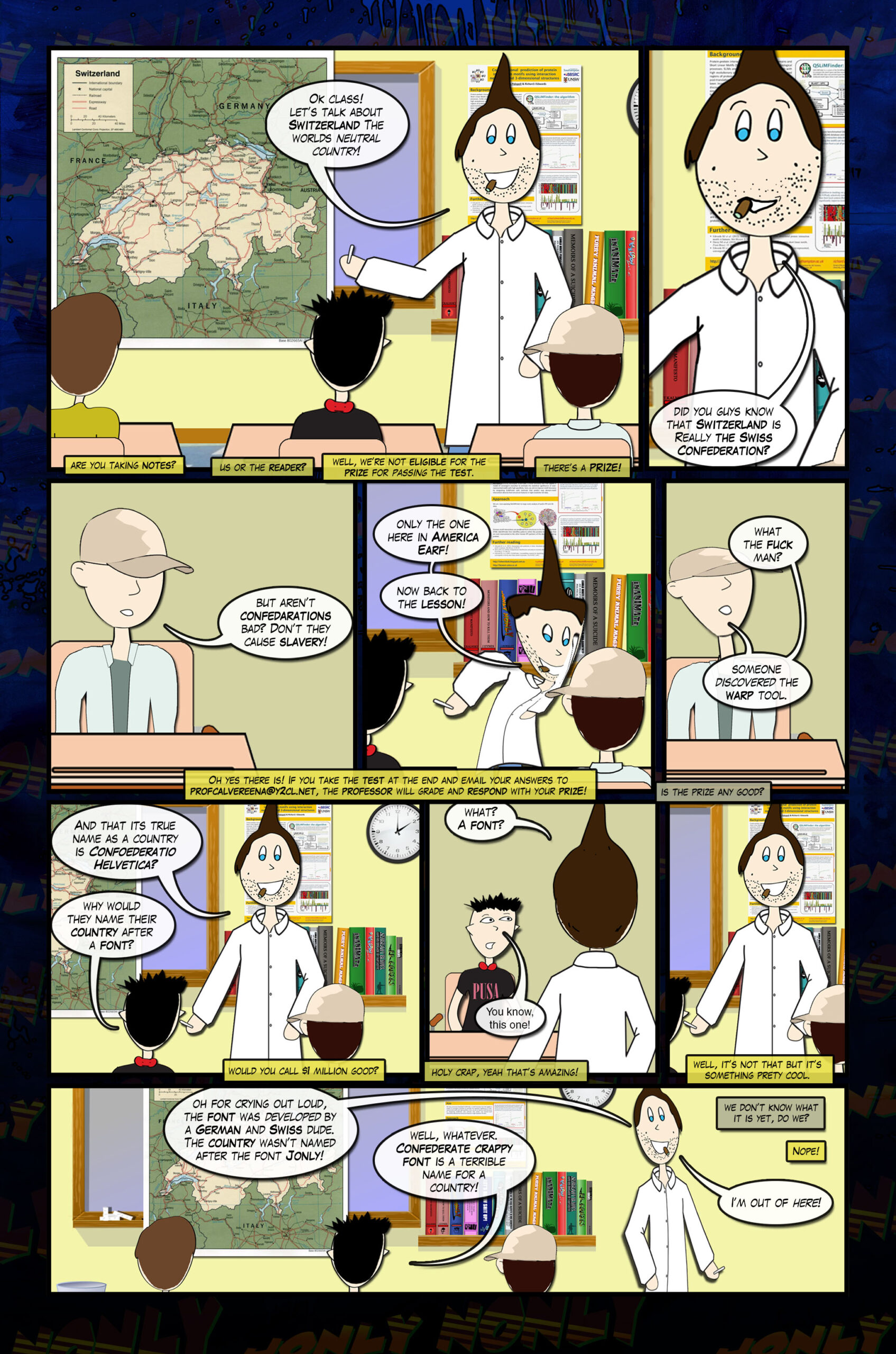 Jonly Nonly #7 Back to School Page Three - Confederate Crappy Font