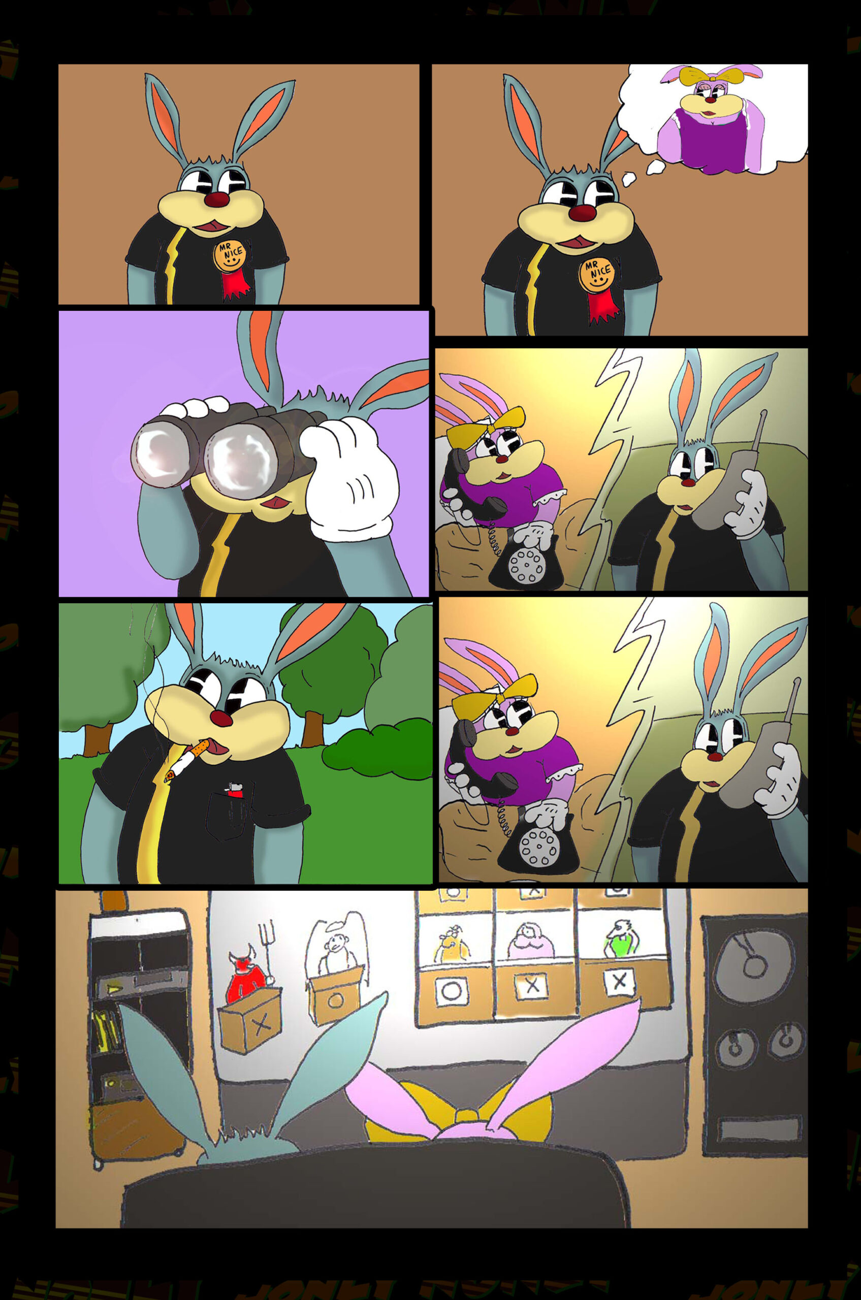 Furry Animal Magic Bunnies have a good time and watch Hollywood Squares