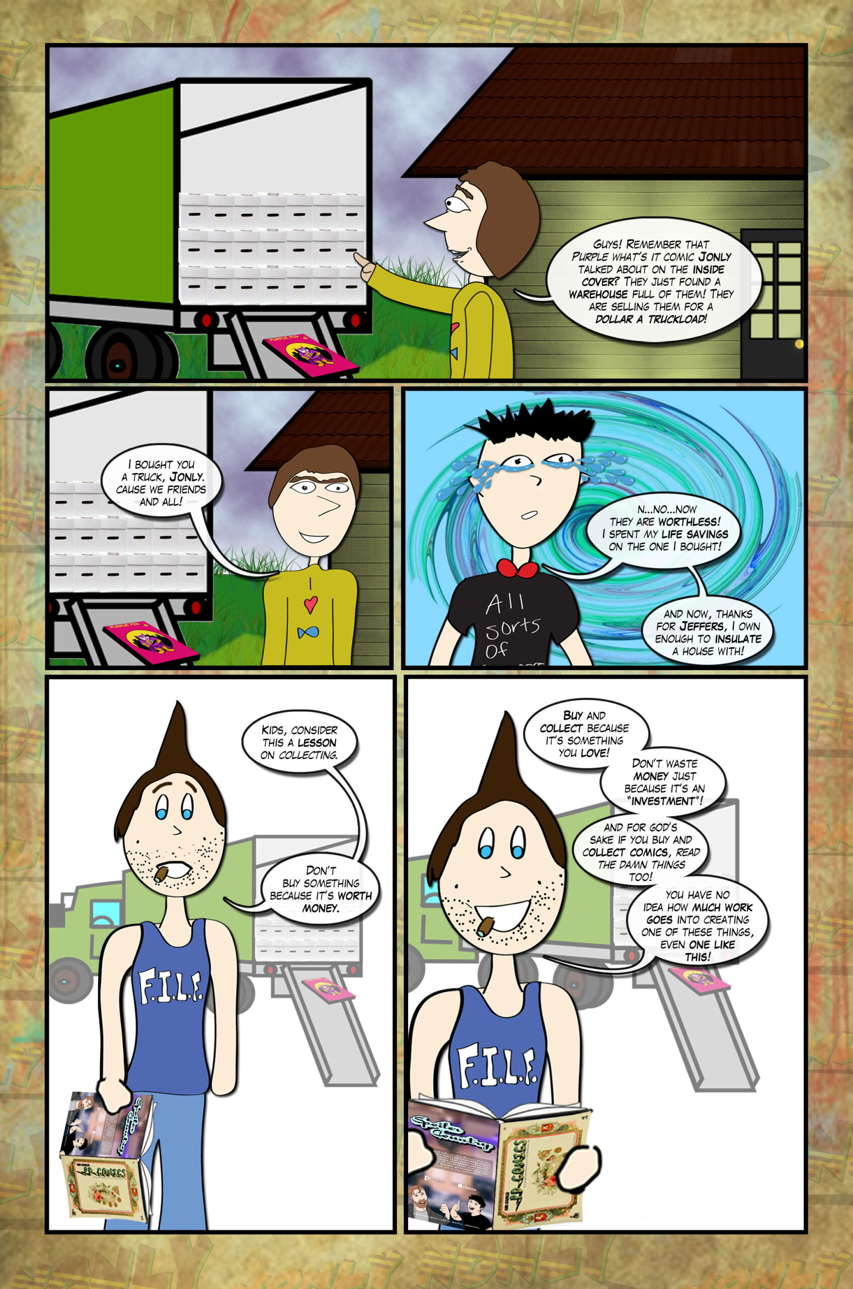 Jonly Nonly #6 Page Fifteen - Purple Pig by the Truck