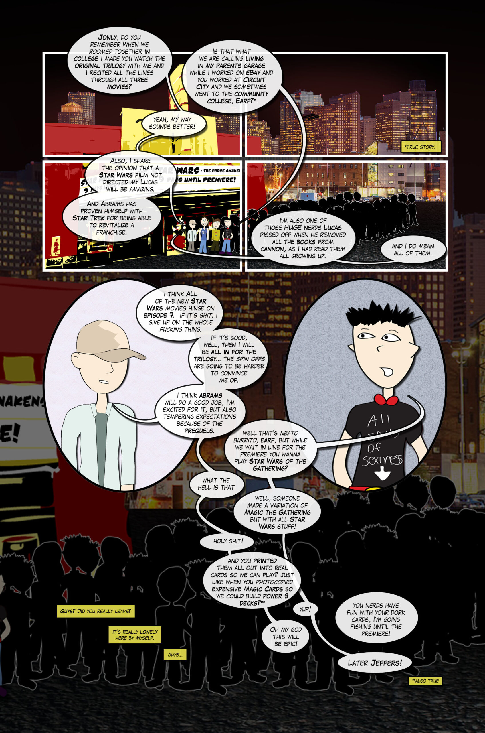 The page is back to normal and Jonly tells a story about Earf. 