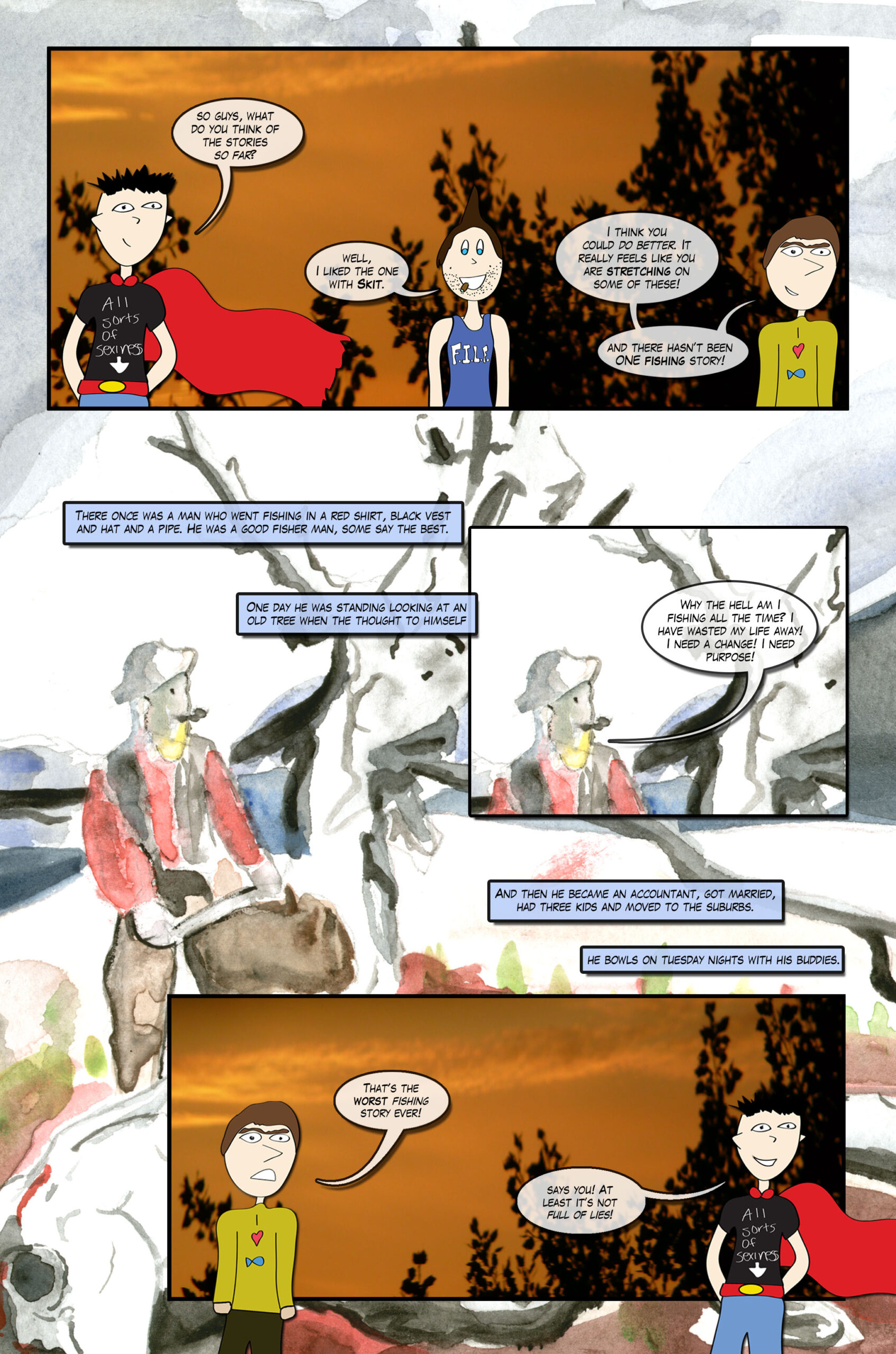 Jonly tells a fisherman story that Jeffers hates