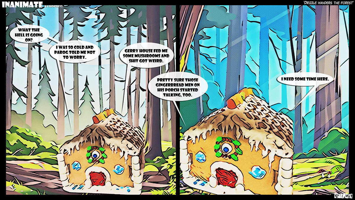 Drizzle looks so sad out there in the forest alone.