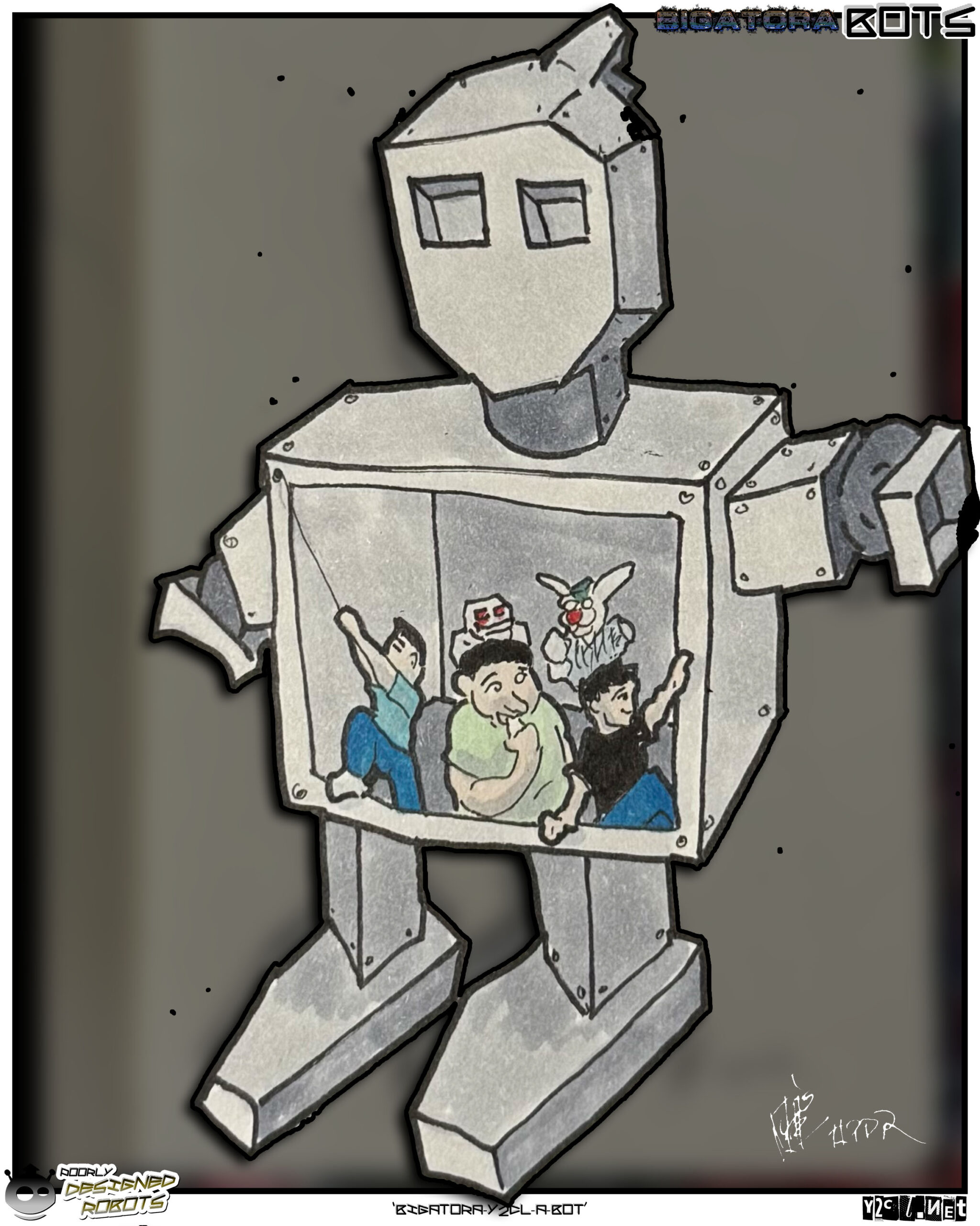 This is…odd. It’s Bigatoraspotapoo as a robot, but has y2cl characters inside him. WTF?