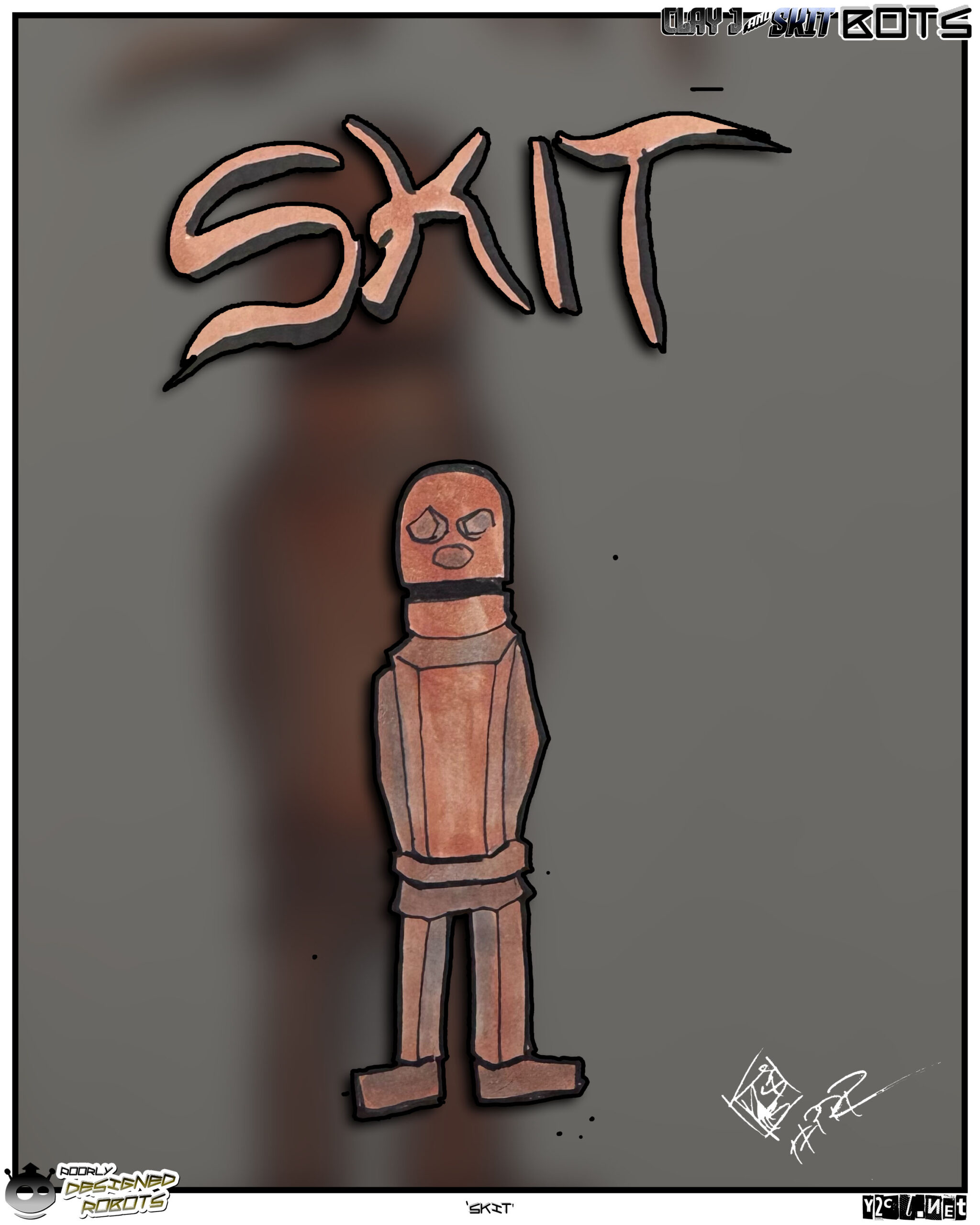 I’ve told the story of Skit before, but here he is as a wooden robot.