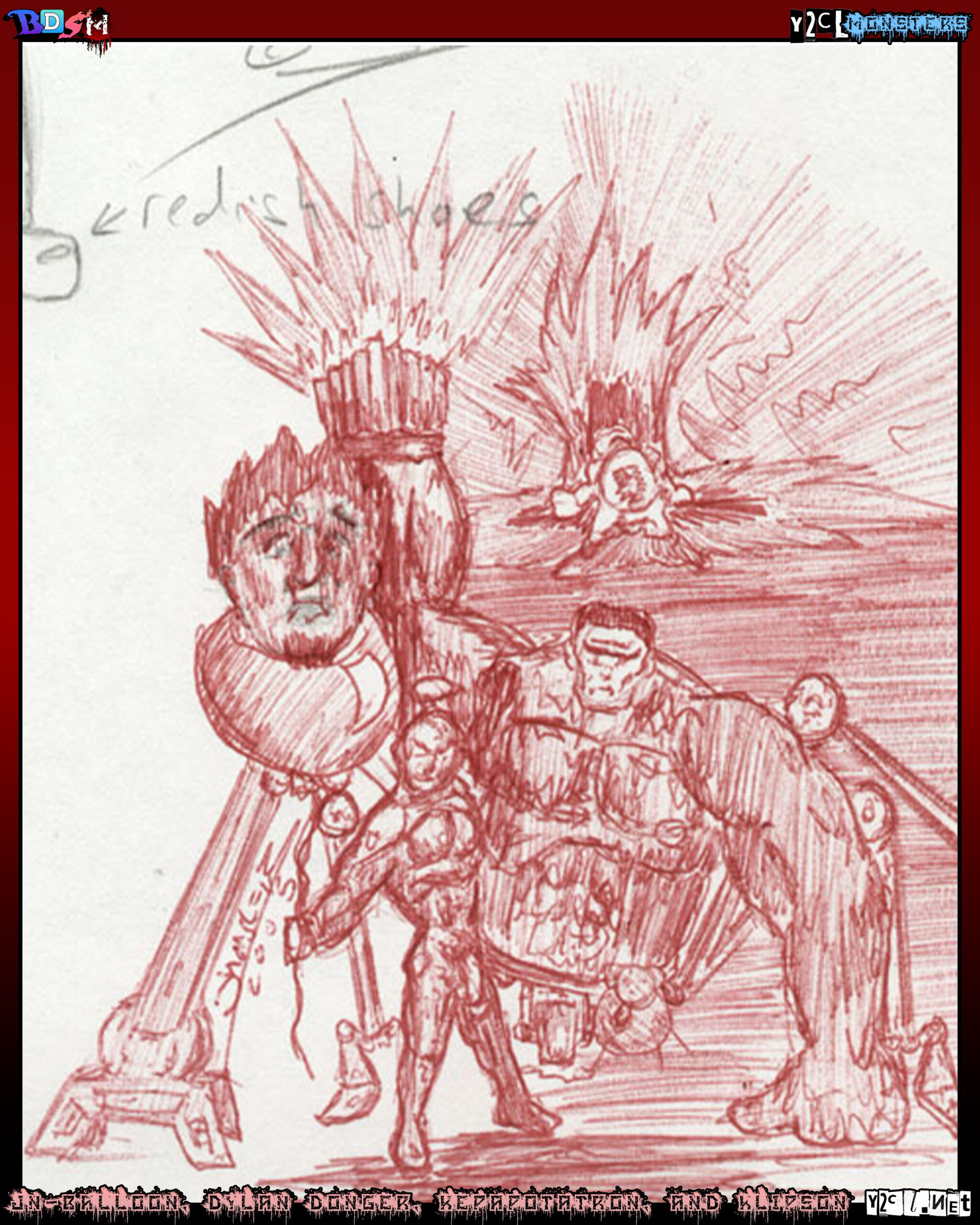 Drawn in 2005 at the height of my y2cl days…kinda. Either way, it’s fun. Who is exploding in the background?