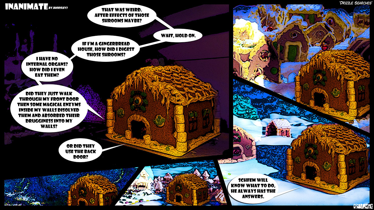 Is it clear that I’ve never done shrooms so I have no idea what effect they would have on me, let alone on a gingerbread house. I did ZERO research