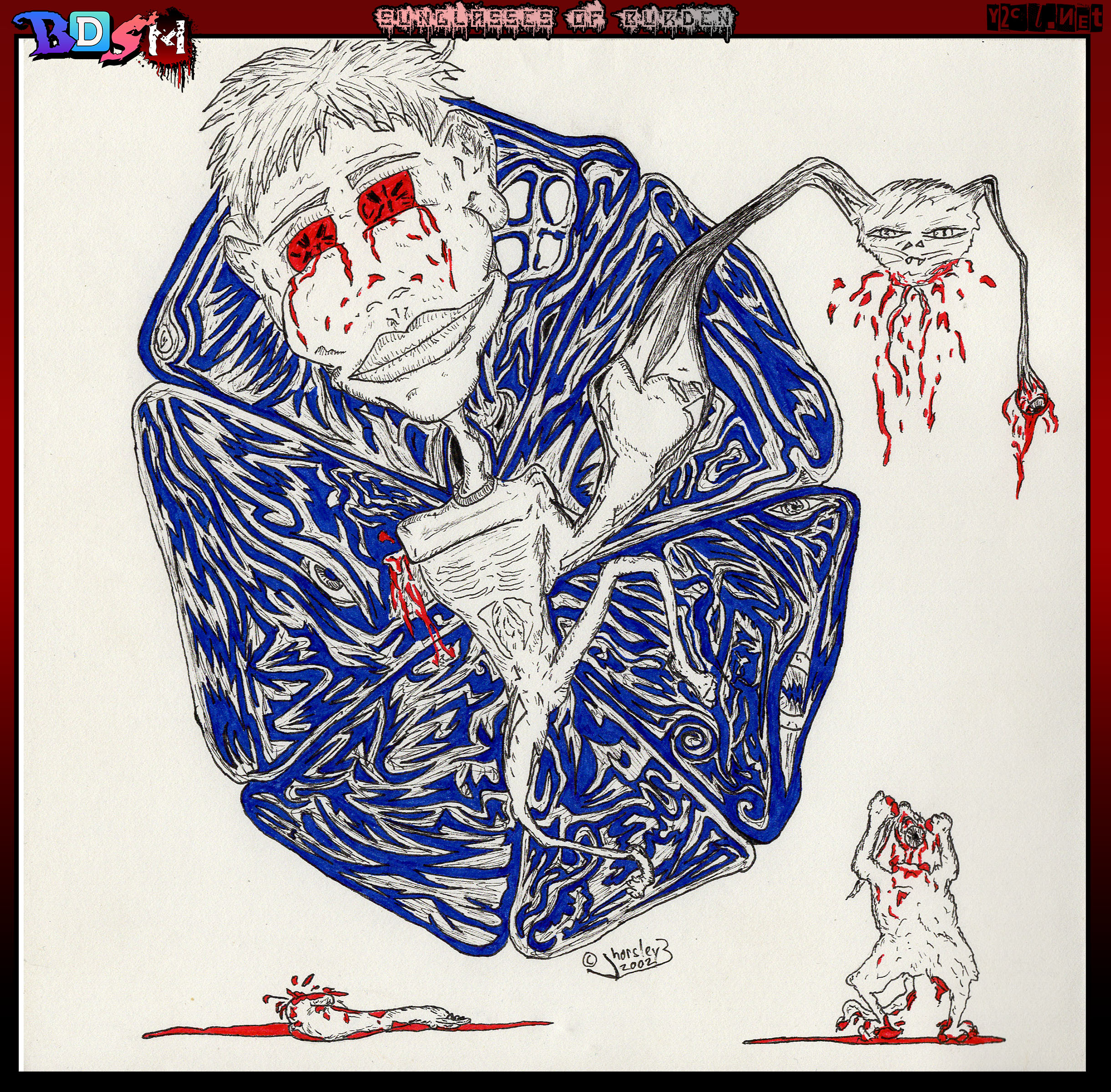 I did some interesting drawings in 2002. I don’t know what’s going on here or why I gave it this title, but I did.