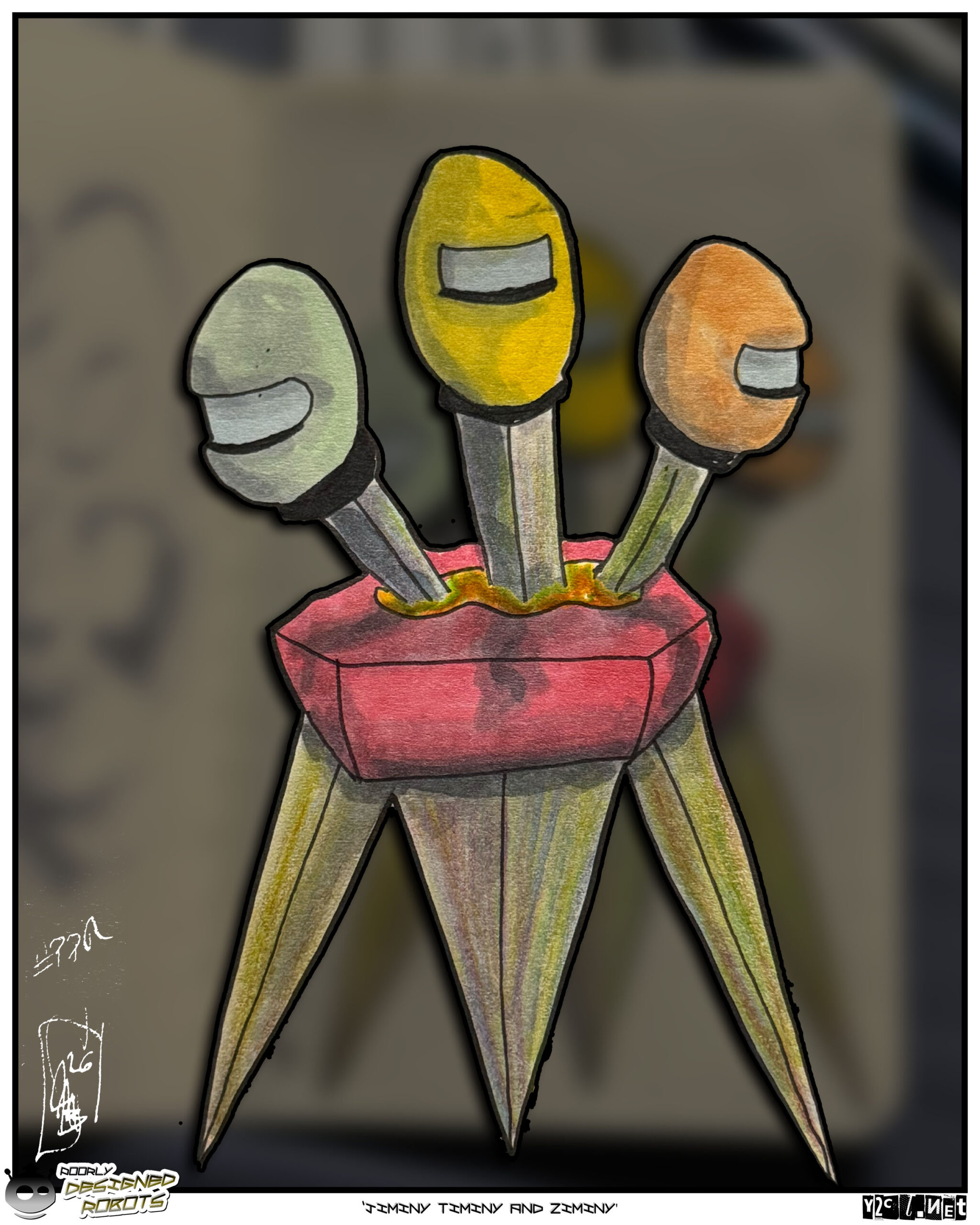 These guys are the robot combined version of three characters from PDR. Go check them out!