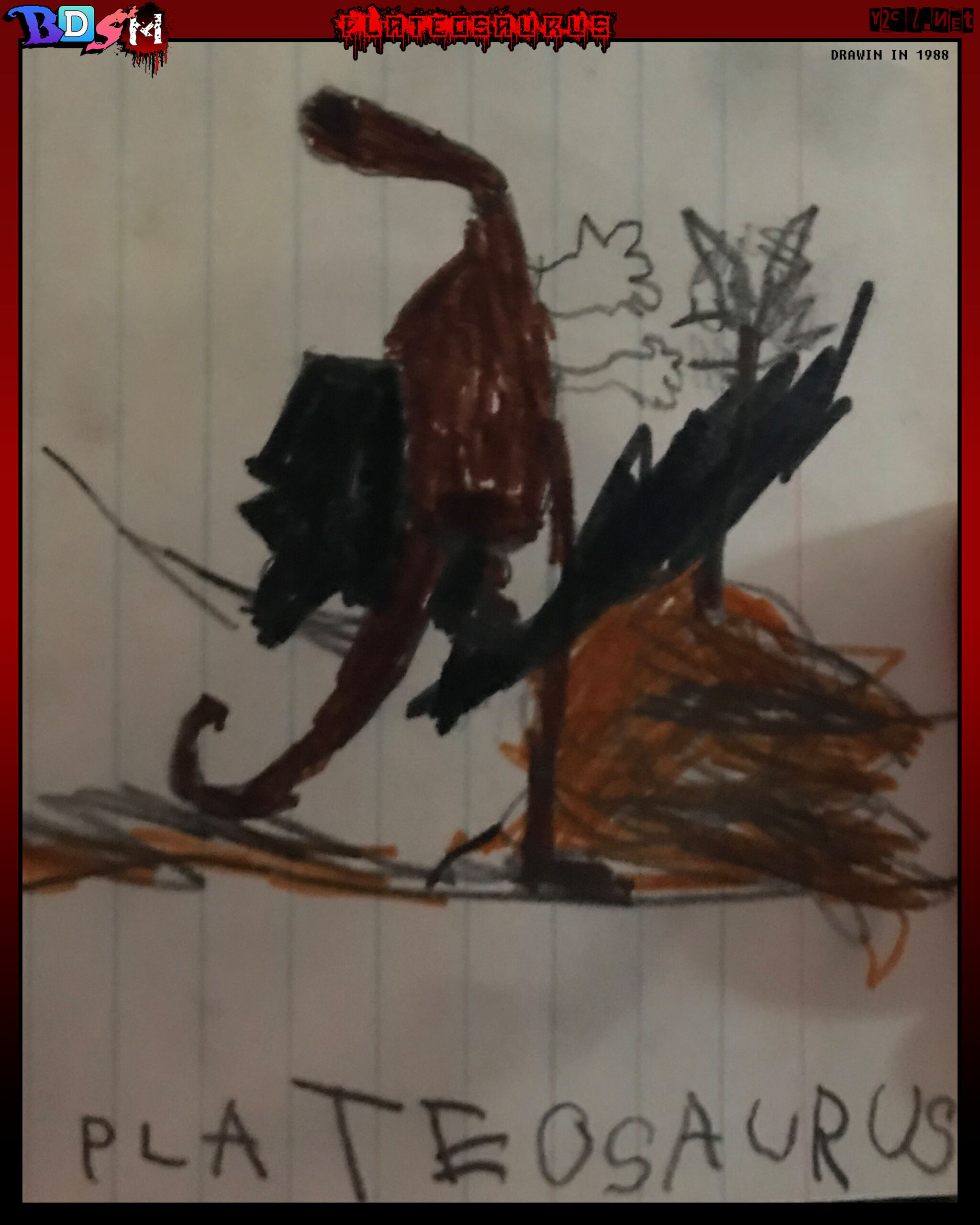 I drew this in 1988 at 4 years old and gave it to my Grandpa Lefty. He hung it on his fridge until the day he passed away. That&rsquo;s when I got it back.