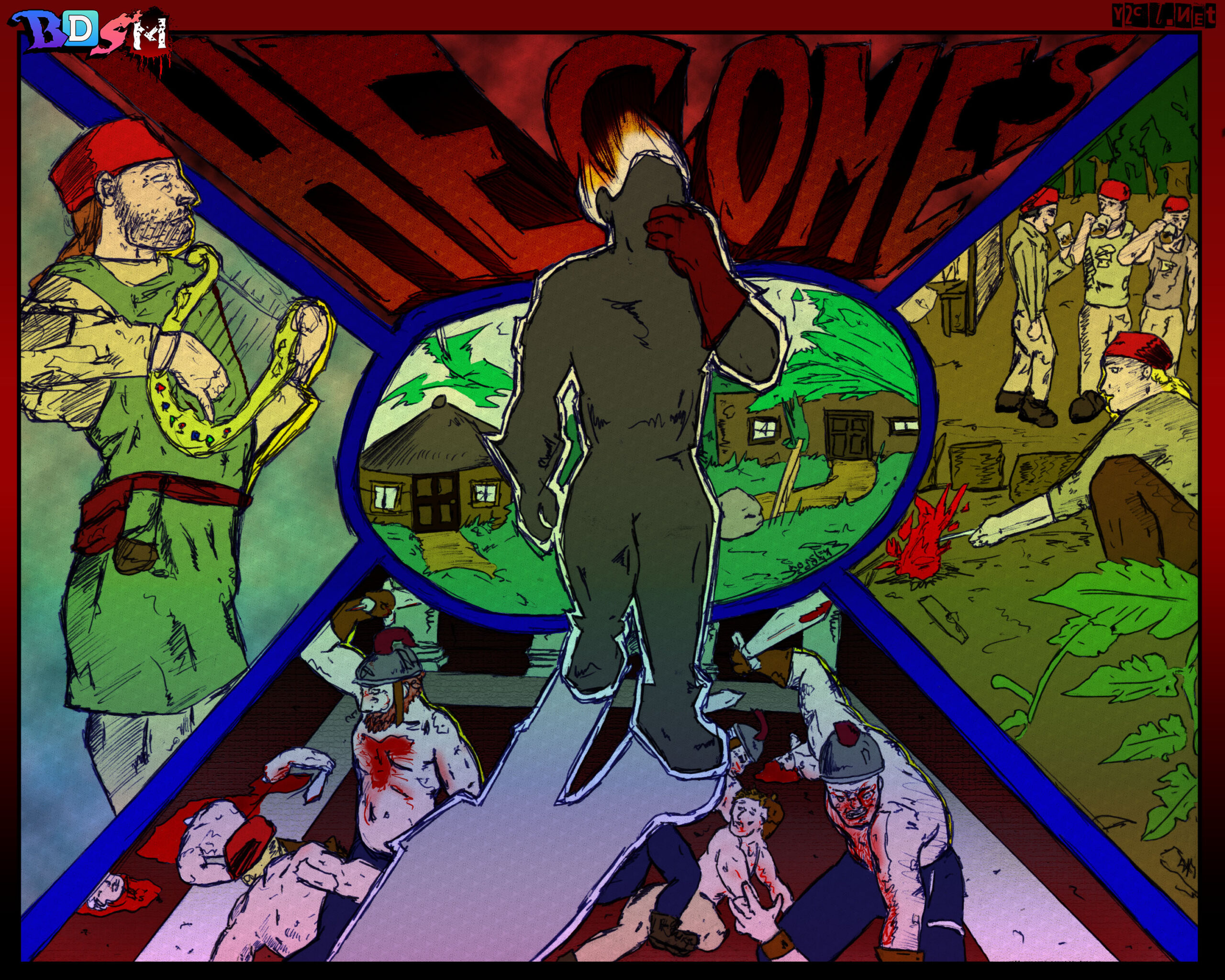 I drew this in 2008 for a magazine called &ldquo;Legends Magazine&rdquo; out of I think New York. They contracted me to illustrate a few stories. This one was called &ldquo;He Comes&rdquo;. I have it somewhere, maybe I&rsquo;ll put it in the transcript to read&hellip;though I didn&rsquo;t write it&hellip;Anyway, somewhere in this image it says &ldquo;all over your face&rdquo;. Find it, get a cookie.