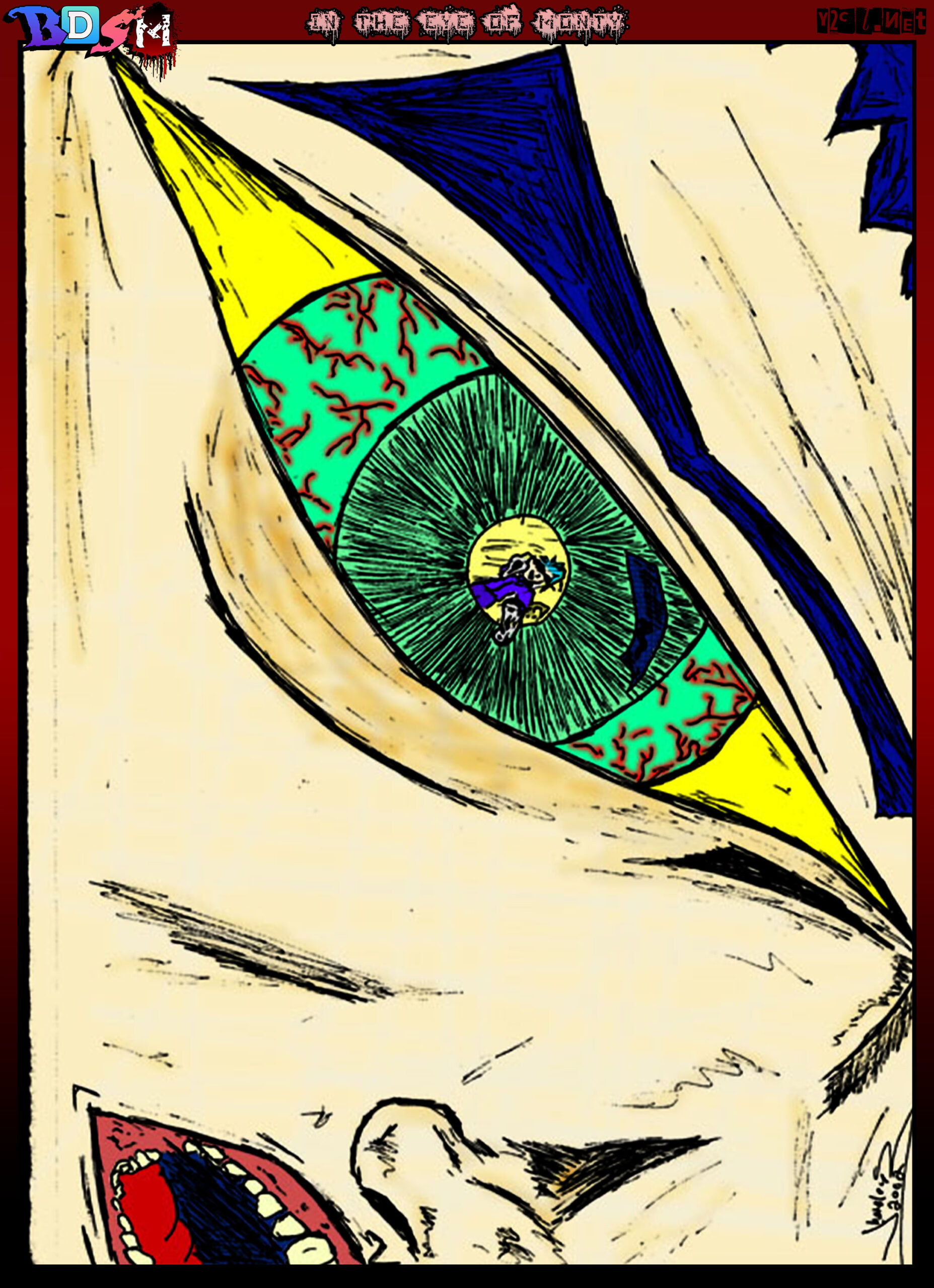 There&rsquo;s a guy with a gun in his very large eye. Is it a reflection or is in actually in his eye?