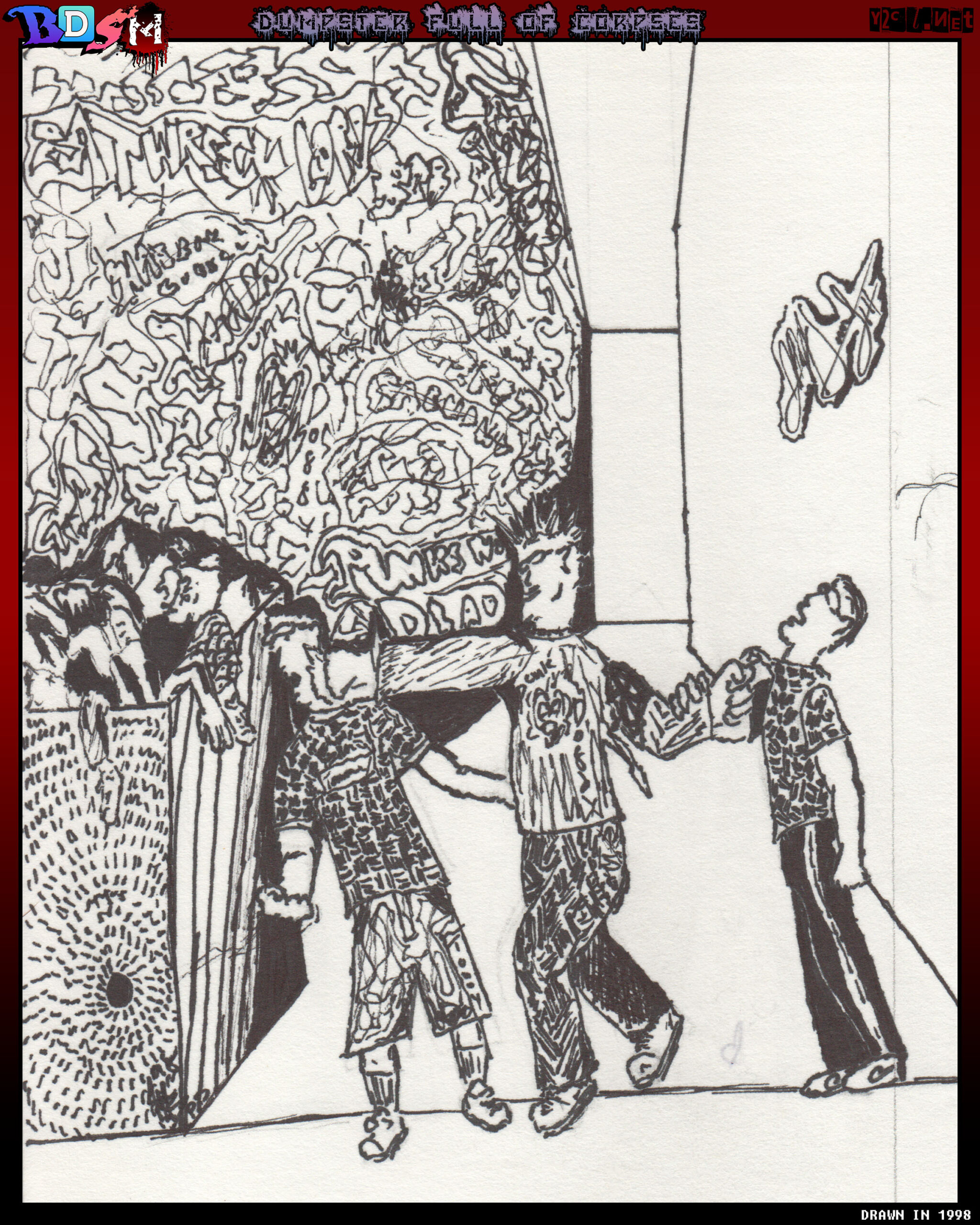 Drawn in 1998, another thing from art class.
